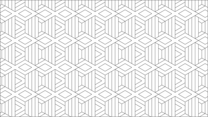 Seamless clean vector tile with structured gold geometric lines over a white backdrop, abstract modern pattern for digital, fashion, or interior concepts