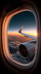 Fototapeta premium Airborne Views: Airplane Window Perspectives & Travel Imagery 