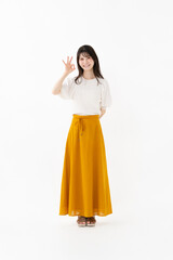 Fototapeta premium オッケーサインをする女性