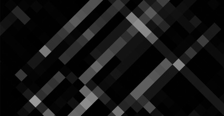 Monochromatic design with diagonal gray bars and square pixel details creates an abstract, shadowed atmosphere and layered depth perfect for modern presentations and wallpapers