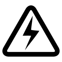 Icono peligro electricidad. Símbolo con rayo o relámpago en triángulo con líneas  © teracreonte