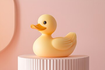 Pastel Yellow Rubber Duck: Minimalist Product Photography