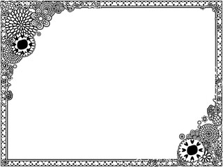 frame for your text with flowers on white 