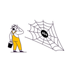 404 Error in Spider Web &ndash; Metaphor for Abandoned Website or Lost Page