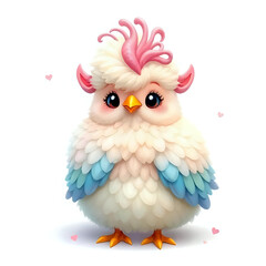 Obraz premium Cute Fluffy Adorable Rhea Isolated on White Background