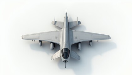 Top View of a Futuristic Military Aircraft