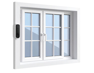 open window on white background