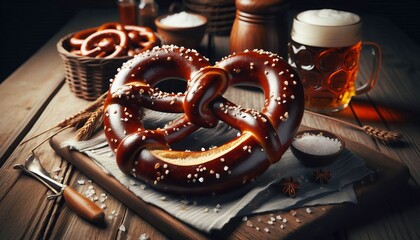 Bavarian Pretzel Germany — Knot of chewy dark crusted dough wi