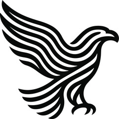 Obraz premium Fluid Line Eagle Silhouette