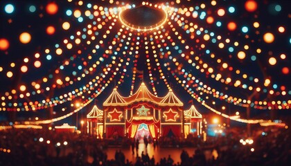 Circus Tent Lights Bokeh The lights inside a circus tent create