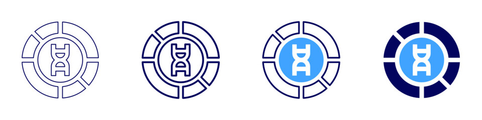 Obraz premium Chromosomal abnormalities icon in 4 different styles. Thin Line, Line, Bold Line, Duotone. Duotone style. Editable stroke