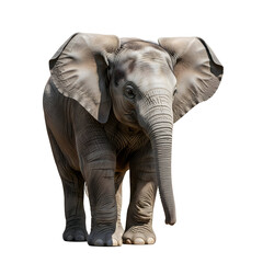 Fototapeta premium Elephant portrait on black background isolated