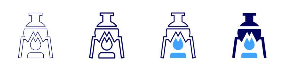 Equilibrium constant icon in 4 different styles. Thin Line, Line, Bold Line, Duotone. Duotone style. Editable stroke
