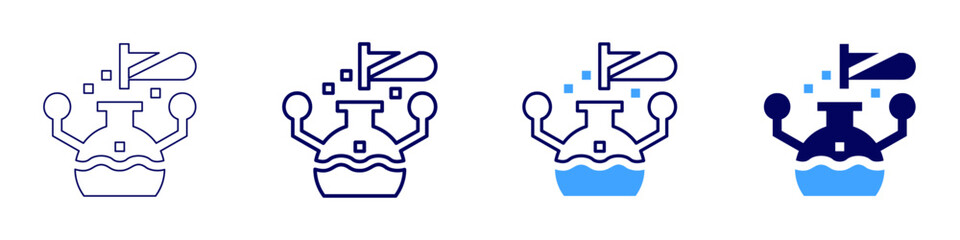 Erlenmeyer flask icon in 4 different styles. Thin Line, Line, Bold Line, Duotone. Duotone style. Editable stroke