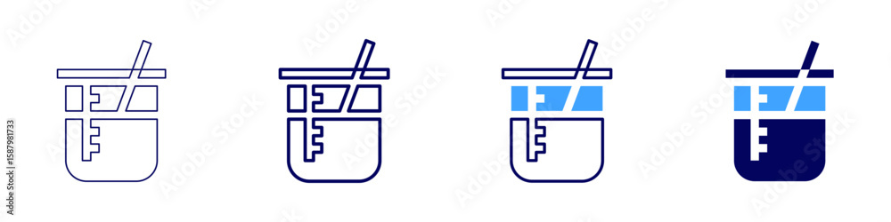 Fototapete flask mark icon in 4 different styles. thin line, line, bold line, duotone. duotone style. editable 