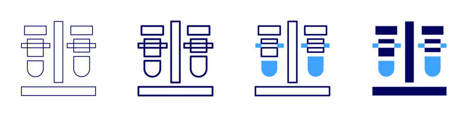 Flask nitrate icon in 4 different styles. Thin Line, Line, Bold Line, Duotone. Duotone style. Editable stroke