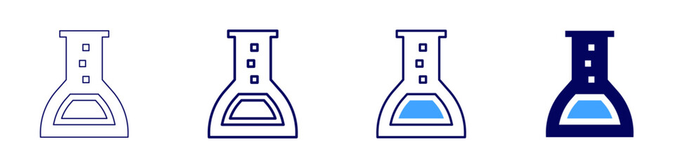 Flask observation icon in 4 different styles. Thin Line, Line, Bold Line, Duotone. Duotone style. Editable stroke