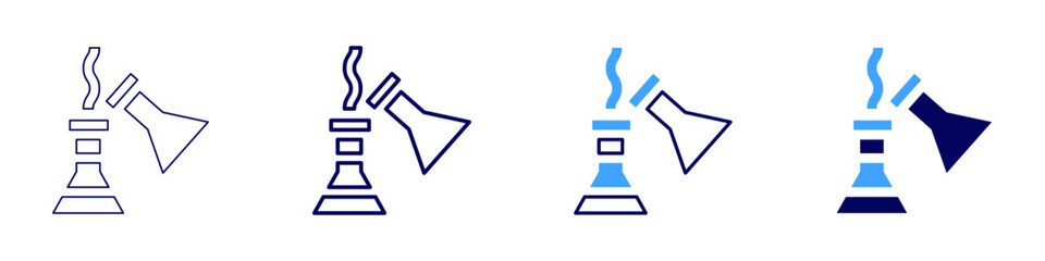 Obraz premium Flask precipitate icon in 4 different styles. Thin Line, Line, Bold Line, Duotone. Duotone style. Editable stroke