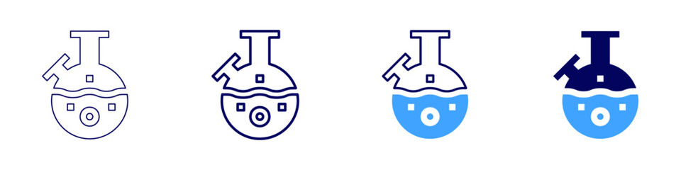 Flask stand icon in 4 different styles. Thin Line, Line, Bold Line, Duotone. Duotone style. Editable stroke