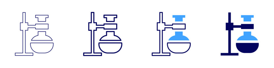 Flask tolerance icon in 4 different styles. Thin Line, Line, Bold Line, Duotone. Duotone style. Editable stroke