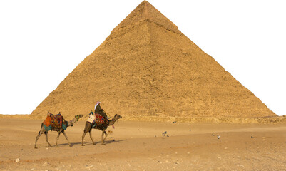 Famous great Giza Pyramids in sand desert in Cairo