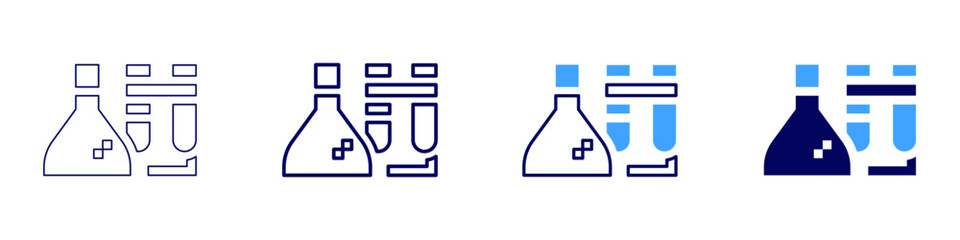 Laboratory setup icon in 4 different styles. Thin Line, Line, Bold Line, Duotone. Duotone style. Editable stroke