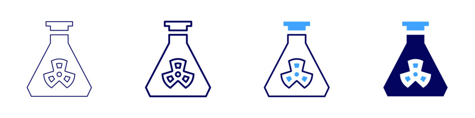 Le Chatelier icon in 4 different styles. Thin Line, Line, Bold Line, Duotone. Duotone style. Editable stroke