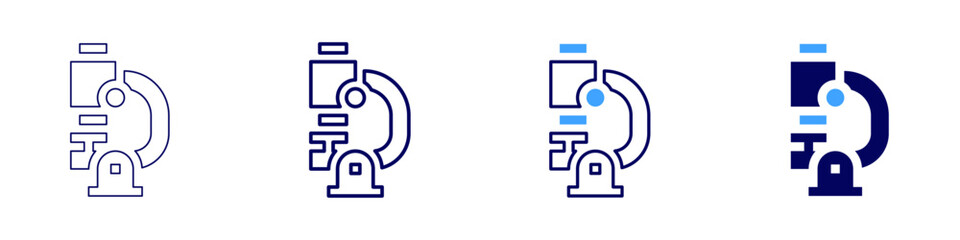 Microscope slide icon in 4 different styles. Thin Line, Line, Bold Line, Duotone. Duotone style. Editable stroke