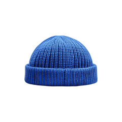 Blue winter hat warm knitted accessory illustration isolated on white background