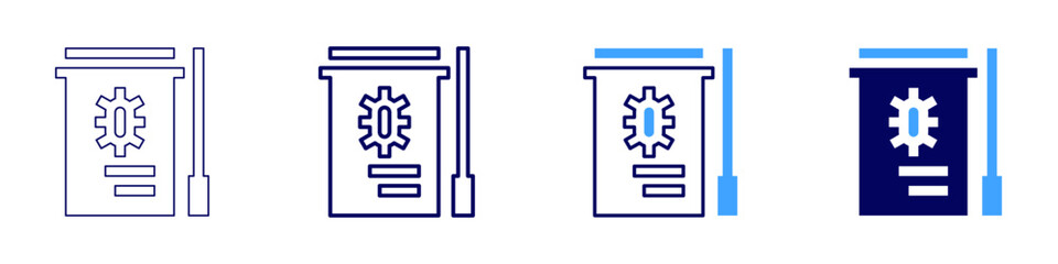 Obraz premium Organic chemistry icon in 4 different styles. Thin Line, Line, Bold Line, Duotone. Duotone style. Editable stroke