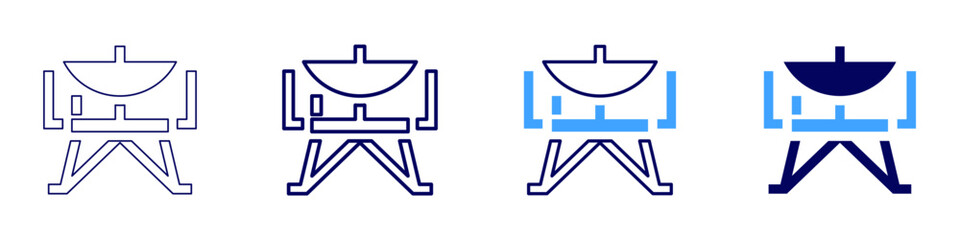 Space craft icon in 4 different styles. Thin Line, Line, Bold Line, Duotone. Duotone style. Editable stroke