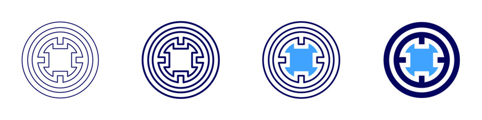 Fototapeta premium Transition metal icon in 4 different styles. Thin Line, Line, Bold Line, Duotone. Duotone style. Editable stroke