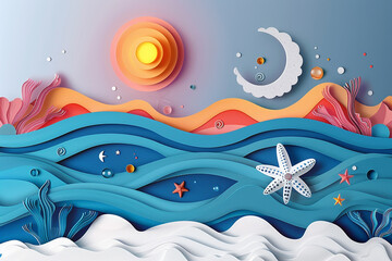 Sea wave vector illustrator background