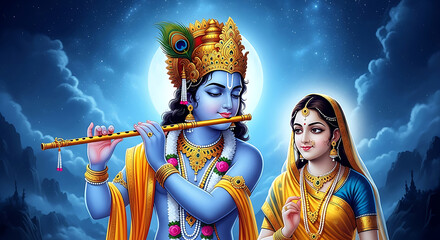 Hindu Gods Krishna And Radha