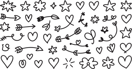 Startup Strategy and Financial Growth Doodle Icons – Sketch Style Vector Design with Rocket, Coins, Graphs, and Target Arrows for Business Presentation Templates