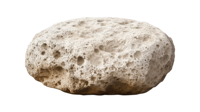 Pumice Stone for Foot Care, Skin Exfoliation, and Natural Beauty Treatment on White Background