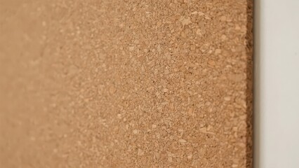 Fototapeta premium A close - up of a cork board, with natural and rough texture, showing a rustic quality, conveying an atmosphere of originality, environmental protection, and warmth.