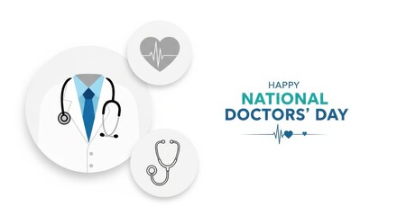 Honoring doctors with medical symbols and heartbeat graphics
