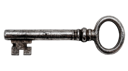 Aged metal key, close-up