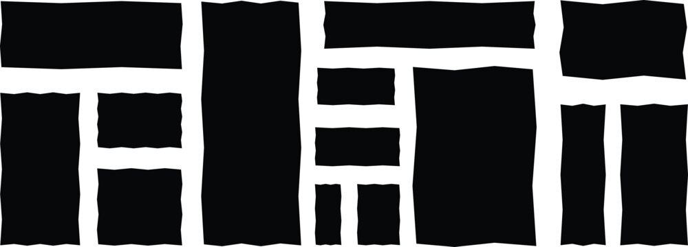 Vector wavy rectangles with grain texture, irregular colorful text boxes. Crayon drawn squares and rectangles with wavy rough edges.doodle hand drawn frames with irregular uneven shapes