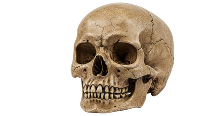 Fototapeta premium Human Skull Isolated on White Background.