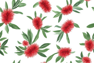 Bottlebrush Minimalist seamless pattern background vector