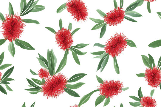 Bottlebrush Minimalist seamless pattern background vector