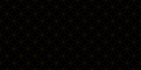 Abstract golden geometric seamless pattern with black background graphic illustration.