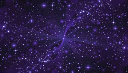 Obraz premium Cosmic Starlight Pattern Dark Purple Background