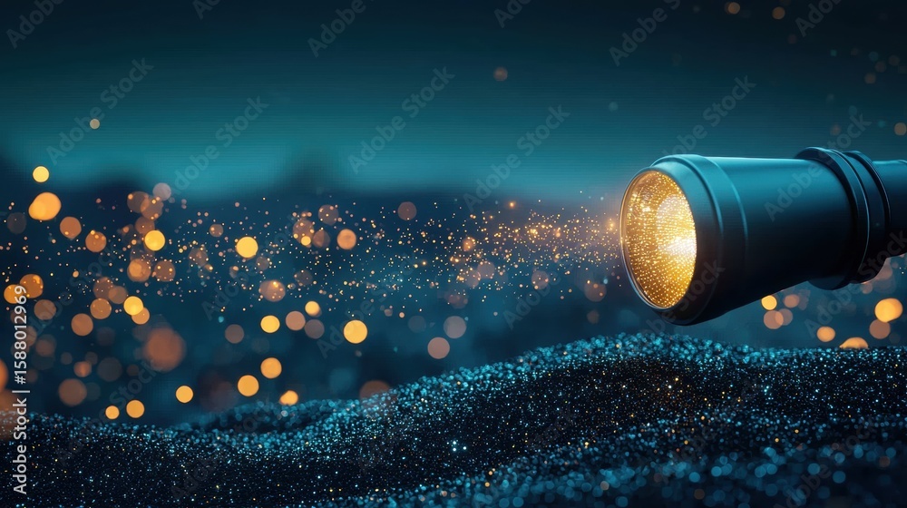Wall mural zoom ai powered telescope zooming into deep space to capture cosmic data.