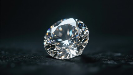 Fototapeta premium A brilliant diamond emits a dazzling light against a sparkling background, conveying an atmosphere of luxury, preciousness, and radiance.