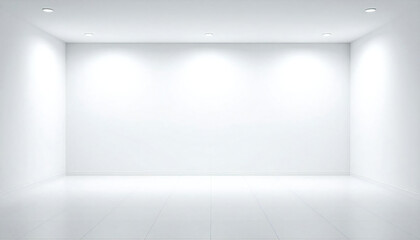 Fototapeta premium 全体的に白色で統一されたフロアー空間。The floor space is unified in an overall white color.