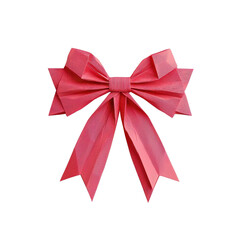 Naklejka premium Low polygon red bow on white background. cutout png