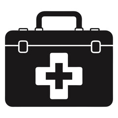 Fototapeta premium A silhouette of a first aid kit, a universal symbol for medical help, health, and emergency care.